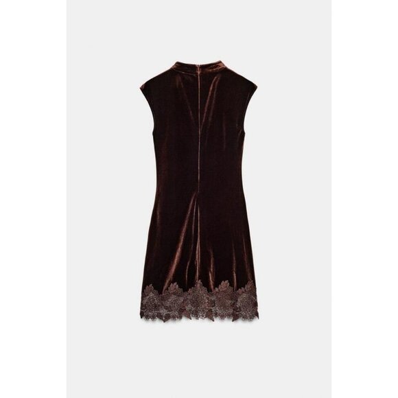 ZARA VELVET LACE DRESS - Picture 6 of 7